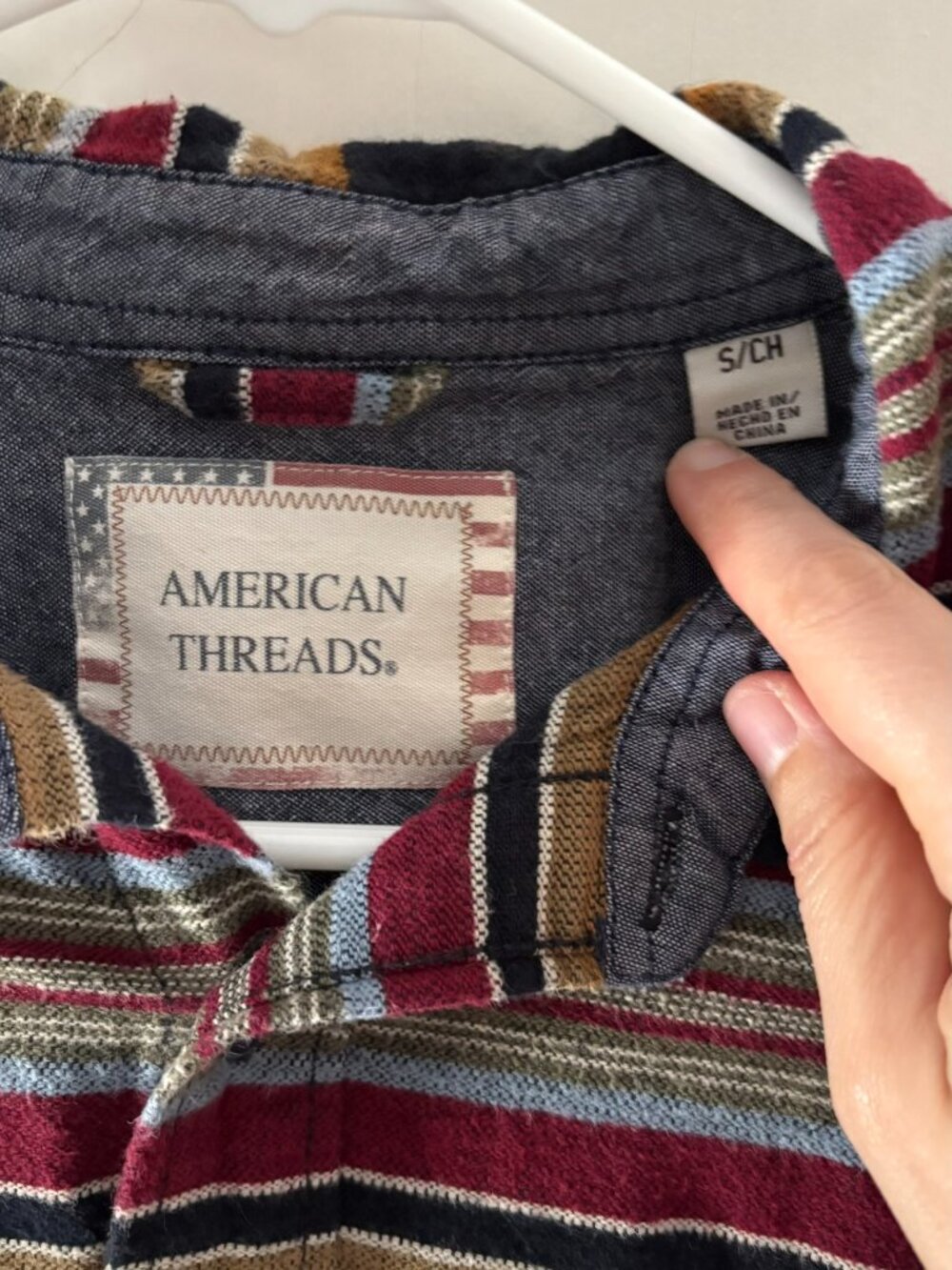 Multi-Color Striped Flannel Button Down - Picture 3 of 3
